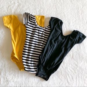 Set of 3 Leotards - Snap Crotch